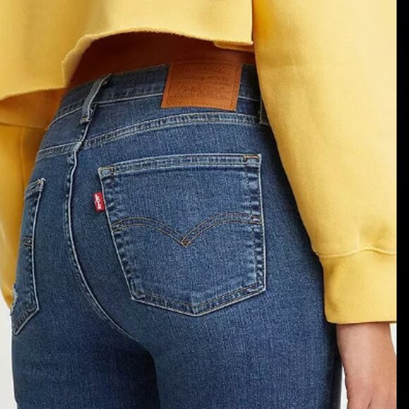 LEVIS 724 HIGH RISE SLIM STRAIGHT DESTROYED EFFECT JEANS NWT $108 27 W - Picture 5 of 9